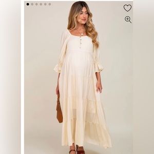 Pinkblush Cream Maxi Dress